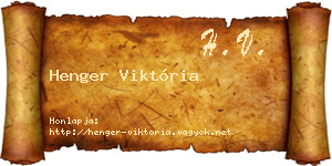 Henger Viktória névjegykártya
